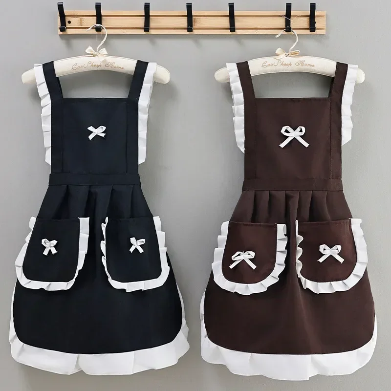 Cute Maid Outfit, Oil and Stain Resistant Apron with Waistband, Kitchen and Restaurant Work Clothes