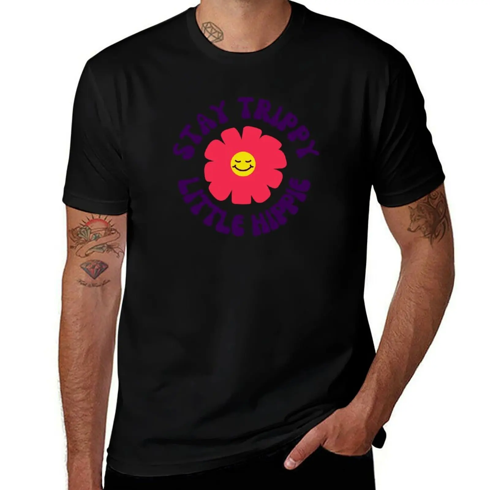 

Stay Trippy Little Hippie T-Shirt funny t shirts dark humor t shirts for man slim fit T-Shirt