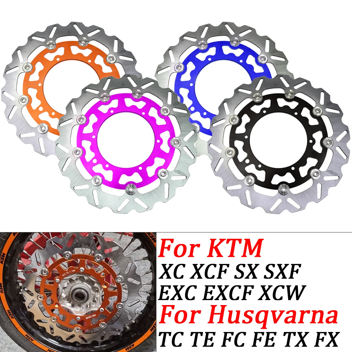 

Motorcycle 320MM Front Brake Disc Rotor for KTM XC XCF XCW SX SXF EXC EXCF TPI Six Days125 250 300 350 450 500 530 1994-2023