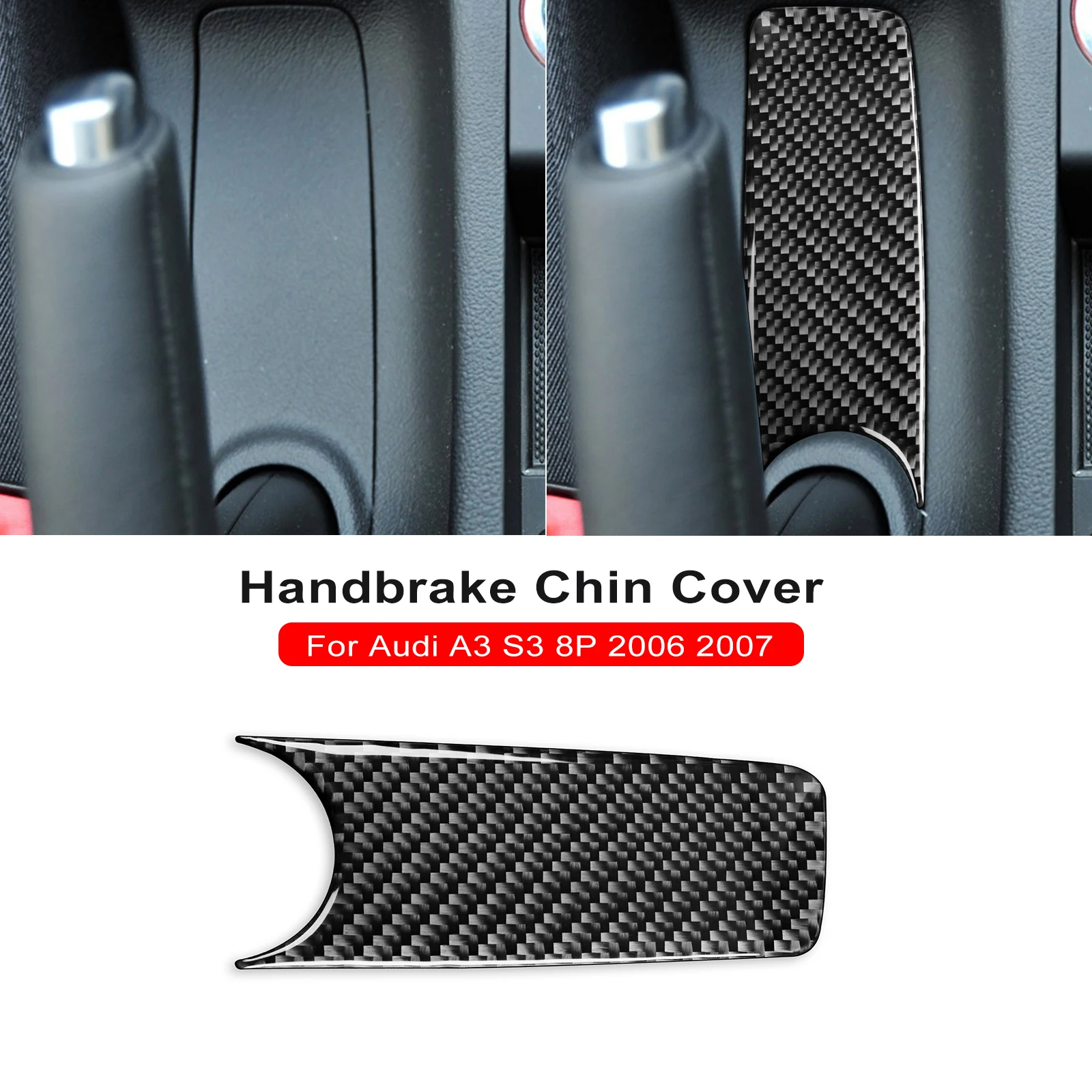 For Audi A3 S3 8P 2006 2007 Handbrake Chin Cover Real Carbon Fiber Sticker Car Interior Styling Accessories