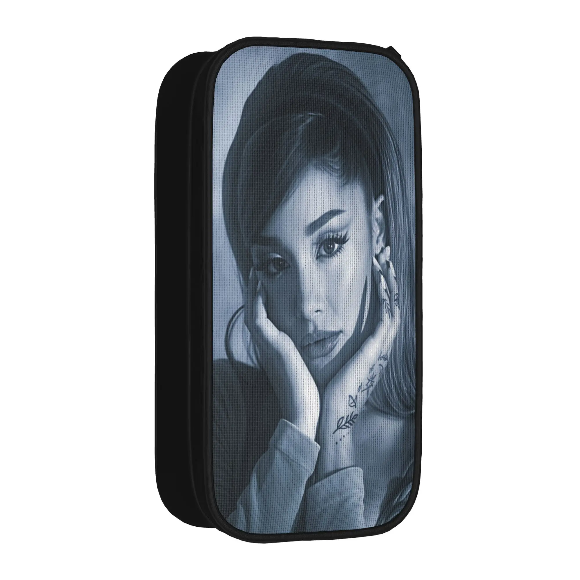 Arianas Grande  Pencil Case  School Pencil Cases Double Layer Child Aesthetic University Pencil Box School Supplies