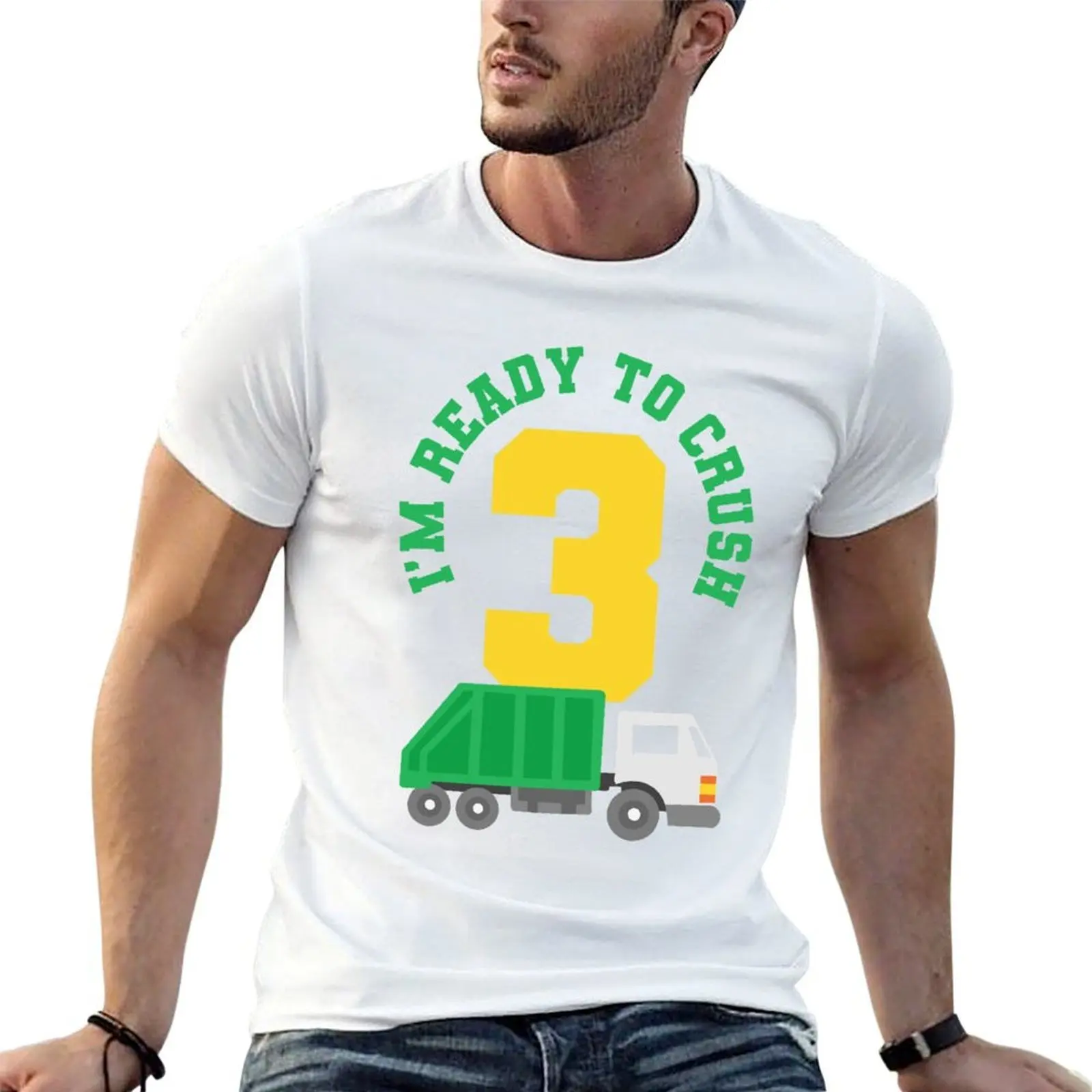 

3rd Birthday Garbage Truck Three Years Old T-Shirt t shirt man luxury t shirts for man pack white T-Shirt