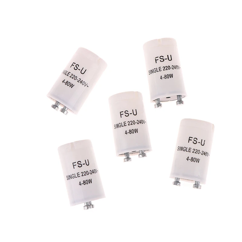 5Pieces 38 X 20mm High-quality Fluorescent Starters AC220V-240V 4-80W Fluorescent Tube Fuse Starter CE Rohs Fuse Starters