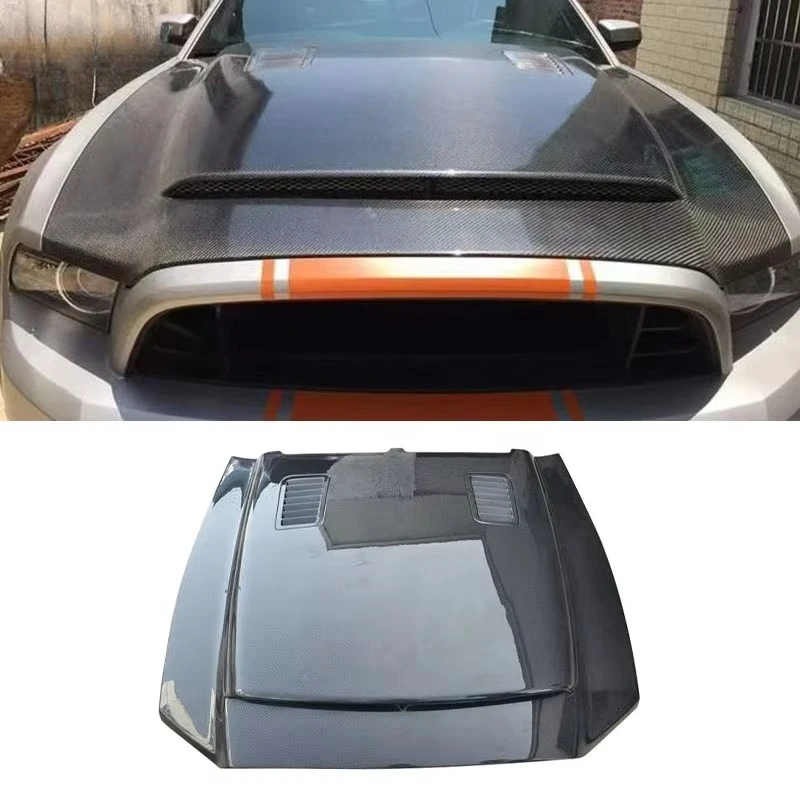

2015-2017 for Mustang Coupe Convertible 2 Door GT500 Style Carbon Fiber Hood Air Vent Trim Bonnet Front Engine Valve Cover