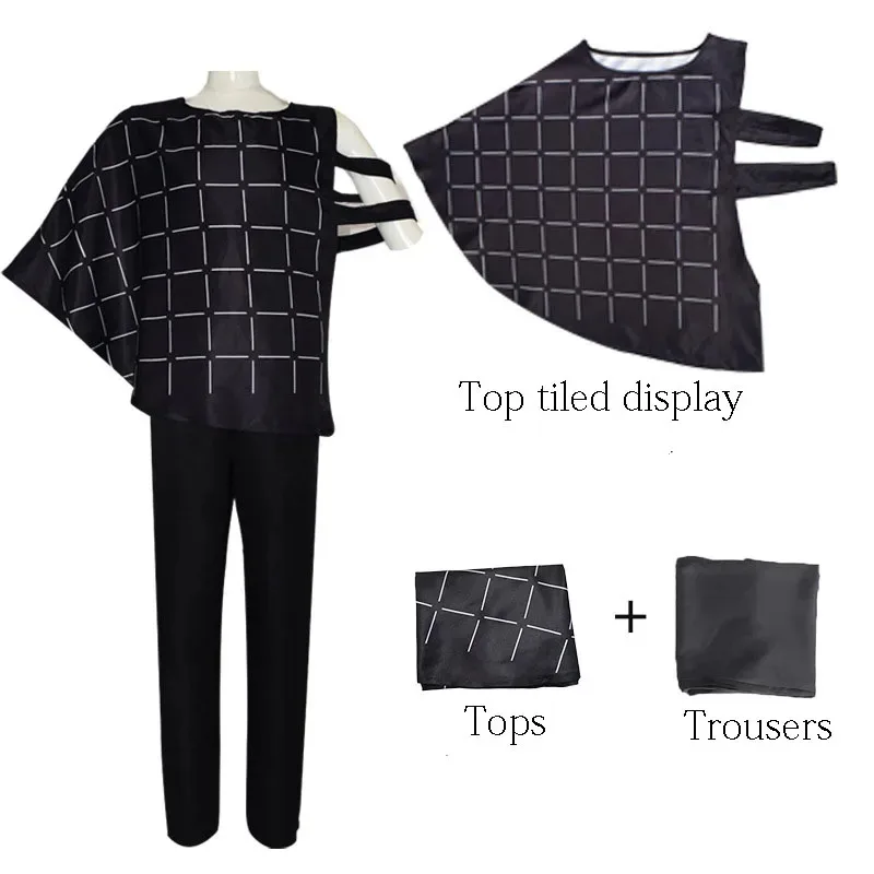 2025 yiyi Jujutsu JJK Manga Anime Suguru Geto Costume Cosplay Nero Blu Scuro kimono Top Gonna Pantaloni Tonaca Rosa Net Halloween