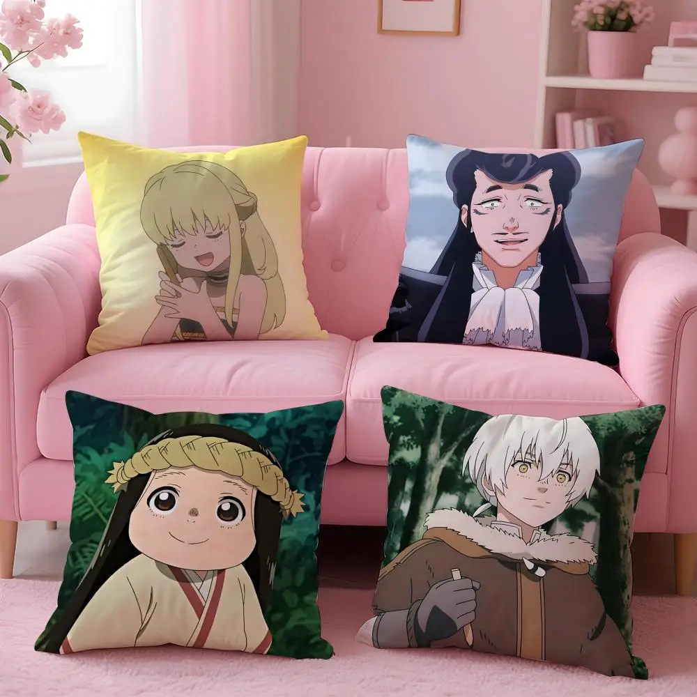 Anime T-To Your Eternity Cushion Cover Breathable Linen Pillowcase Summer Odorless Eco-Friendly Invisible Zipper Washable