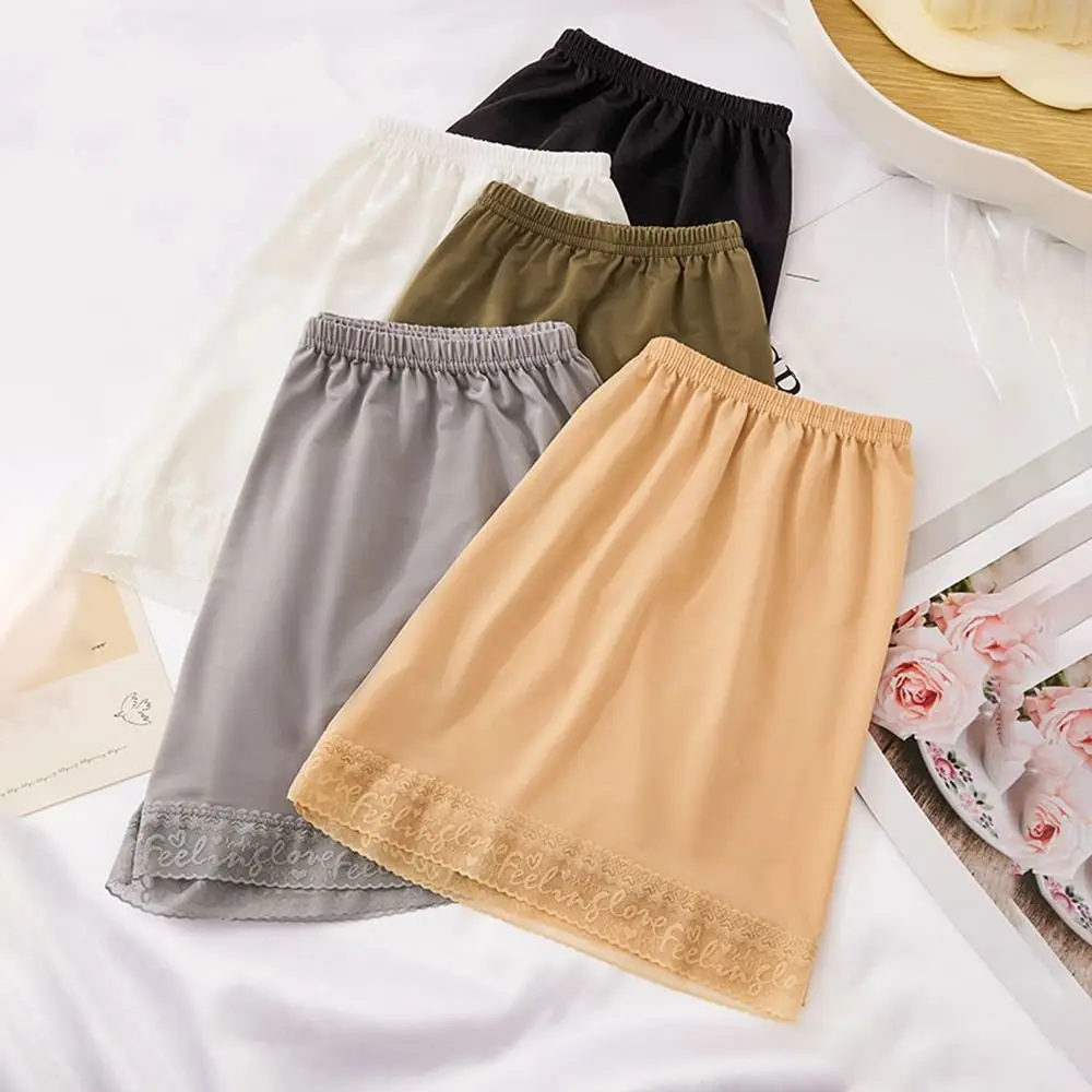 

Fashion Ice Silk Lace Underwear Soft Elastic Safety Short Pants Breathable Comfortable Petticoat Underpants Women Girls
