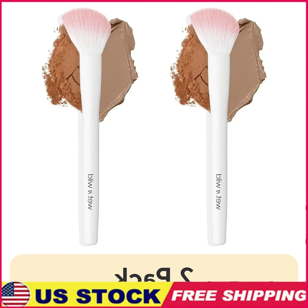 

2 Pack Contour Brush Set Ultra Plush Synthetic Makeup Brushes Ergonomic Handle Curved Bristles Precision Application All Makeup