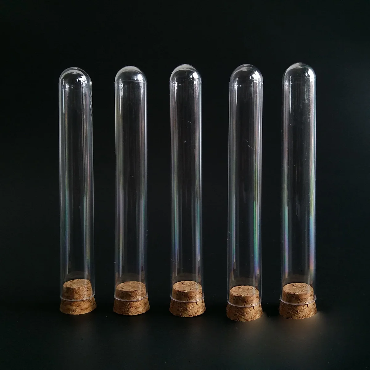 

12 pcs 20X150Mm Test Tube Set Premium Plastic Leak Proof Wooden Screw Cap For Science Lab Experiments Storage Travel