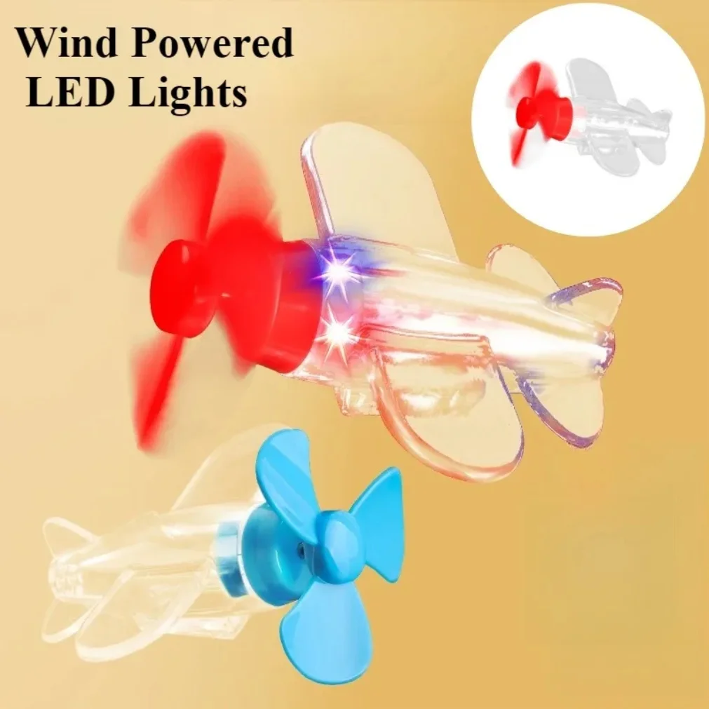 

Wind Powered LED Lights Rotating Airplane Motorcycle Bicycle Handle Decoration,Night Safety Riding Warning, Mini LED Lights