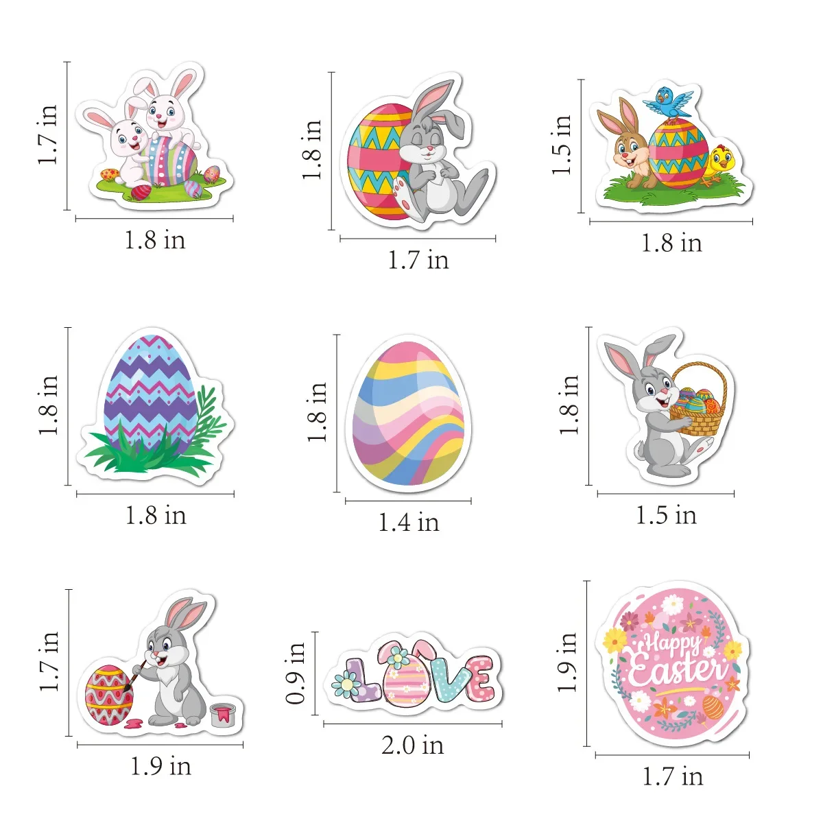 Easter Egg Cartoon Holiday Sticker 50pcs Party Stickers Gifts Decorations Children's Toys