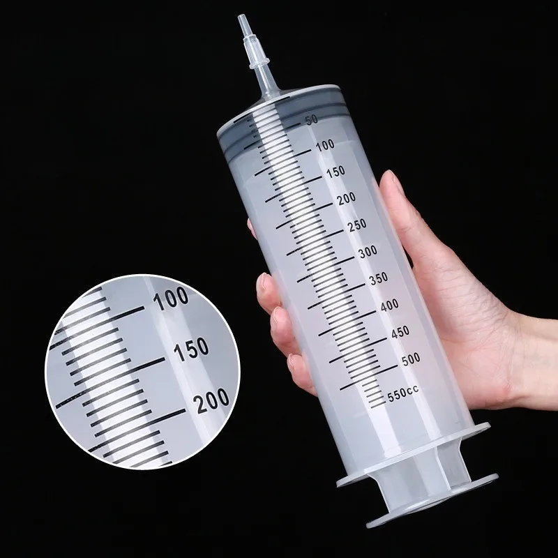 

550 Large Syringe Measuring Pump Reusable Multifunction With Scale Tube Injector Liquid Water Fluid Oil Glue Car Animals Feeding