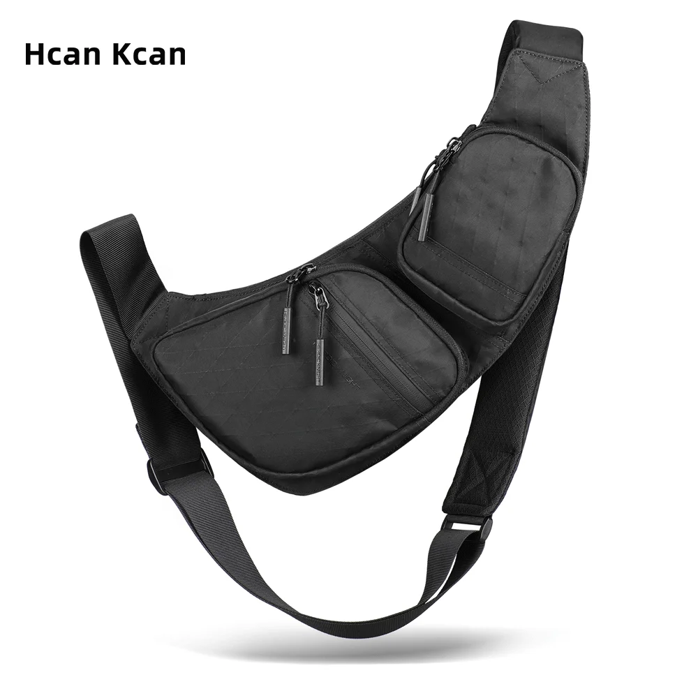 

HcanKcan Легкая мужская сумка через плечо Водонепроницаемая сумка через плечо из ткани X-Pac с несколькими карманами Спортивная поясная сумка Велосипедные нагрудные сумки
