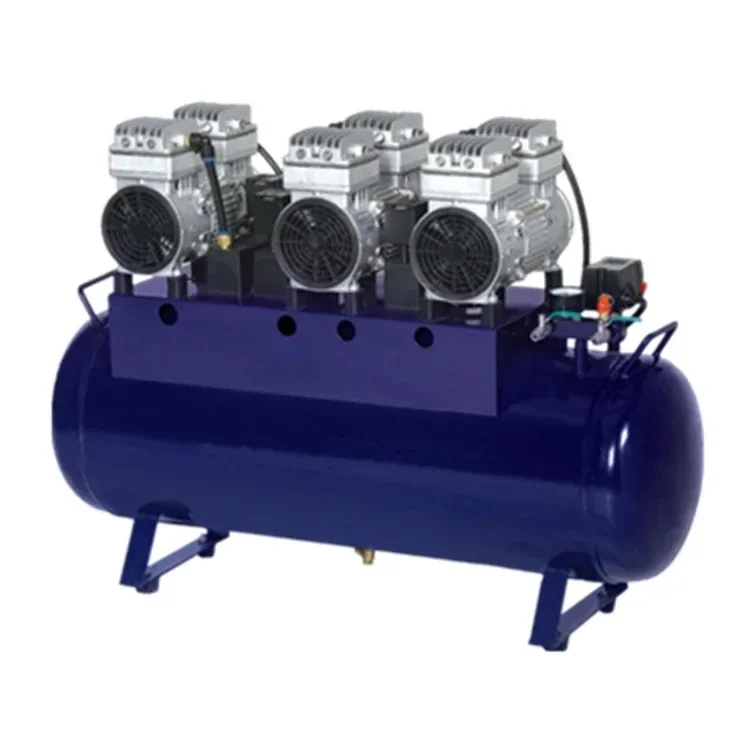 U-166A لـ 6 كراسي قوية صامتة دن تال ضاغط هواء خالي من الزيت حجم التدفق 315L/min ga s حامل 90L لوحدة den tal