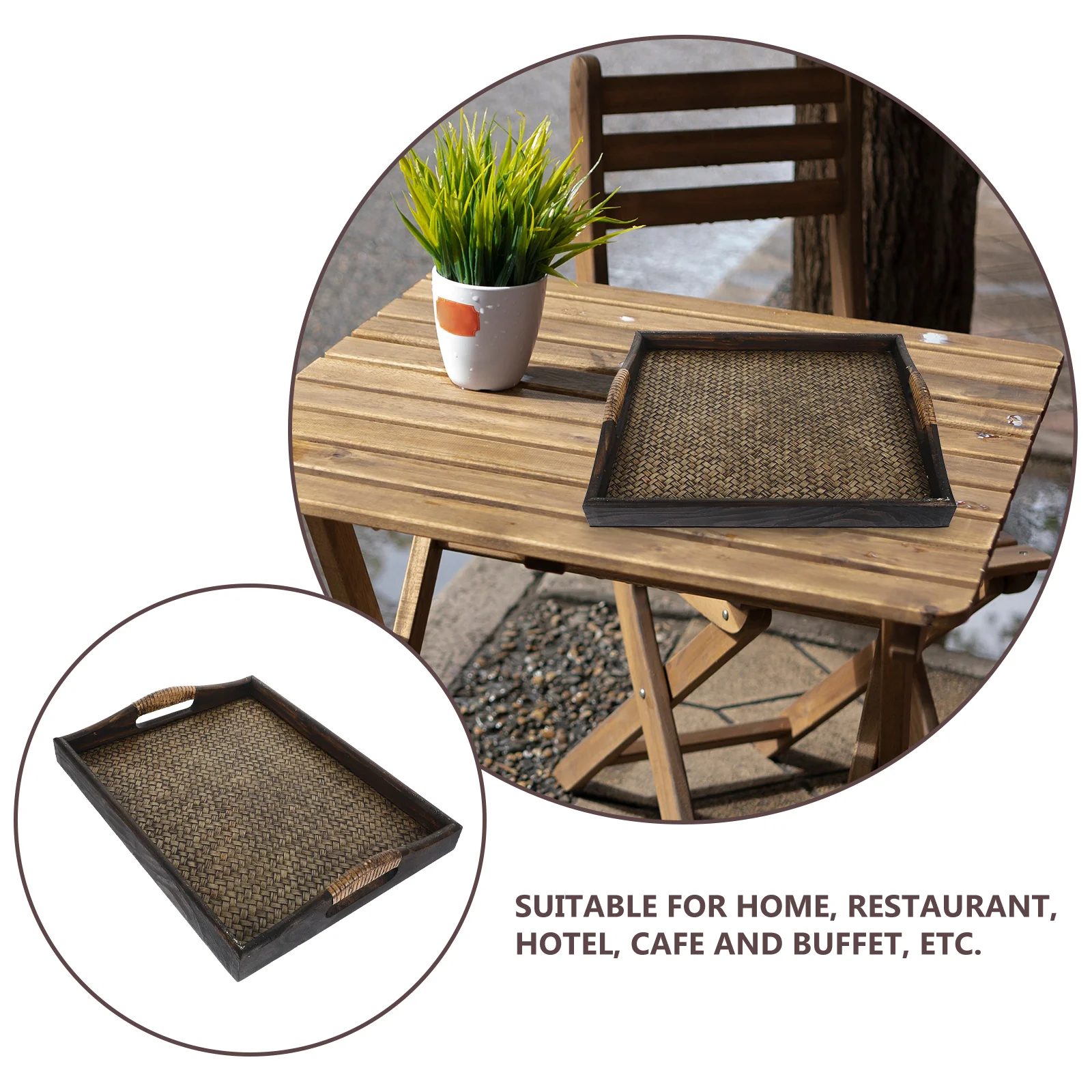 

Wooden Pallet Buffet Serving Tray for Party Water Cup Southeast Asia Smooth Surface Tea Rectangle