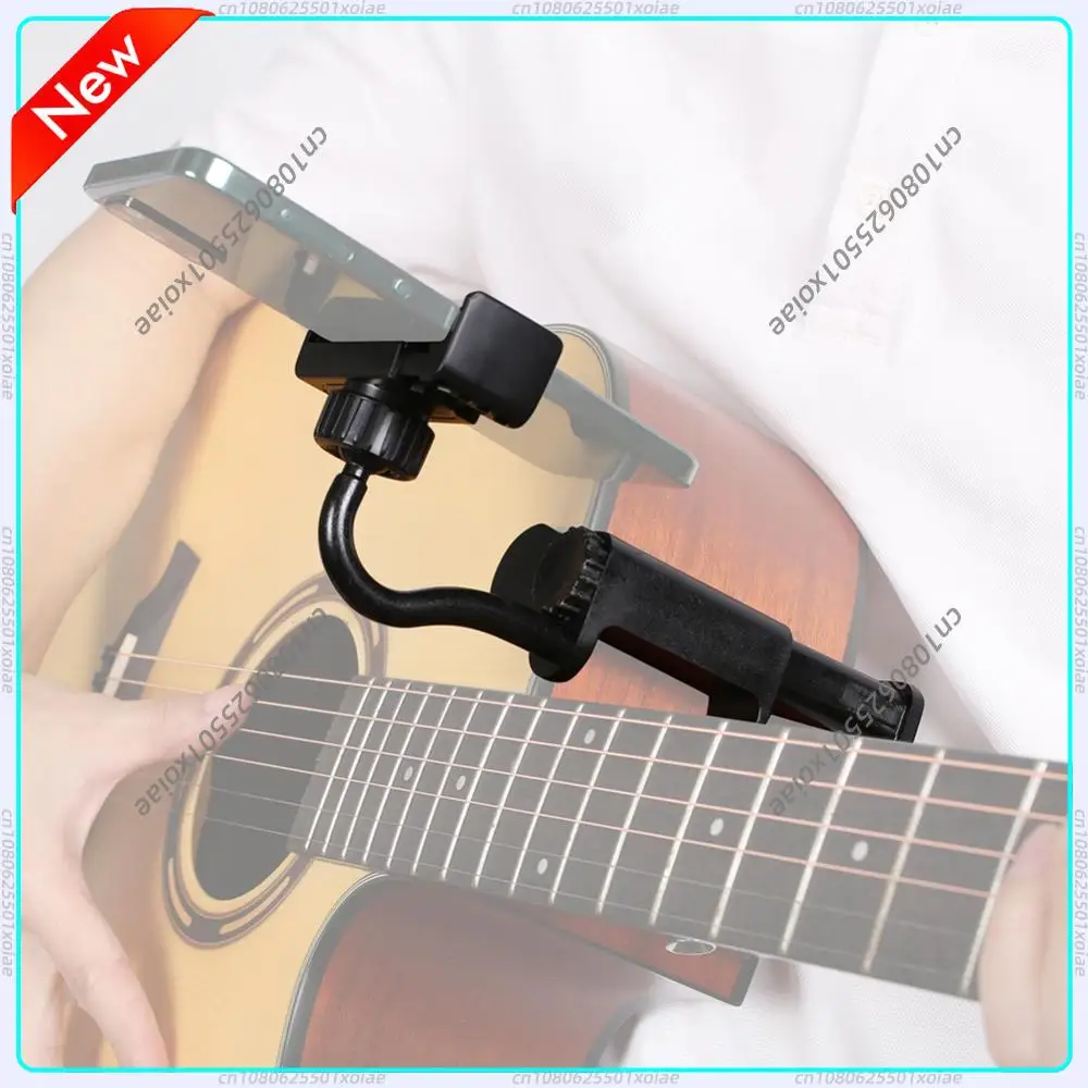 Guitar Phone Holder Hands-Free Guitar Stand Holder Multi-Purpose Thick Guitar Cellphone Mount for Microphones Stand/Smartphones