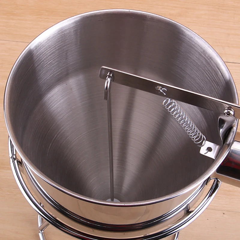 Ручной воронкообразный дозатор из нержавеющей стали, воронка для пеллет осьминога, ручной сепаратор для смешивания теста