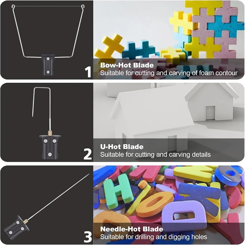 ABNO-6 In 1 Cordless Foam Cutter, Electric Cutting Machine Pen Tools Kit,For Foam Cutting Holes Digging Details US Plug