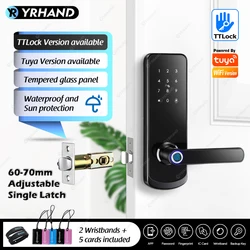 Waterproof Biometric Electronic Door Lock Digital Smart Lock Tuya App Remote Unlocking Keyless Lock Fingerprint Smart Door Lock