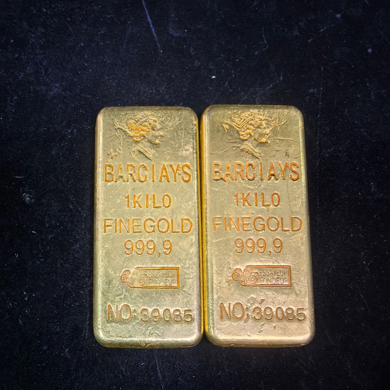 British Queen Gold Bar Gold Brick Gold Shop Bank Solid Copper Gold-Plated Gold Bar Craft Film Props Display Piece
