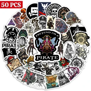 Cool Pirate Captain Adesivos Classic Ship Sailing Decor DIY para Laptop Skate Bagagem Diário Copo Telefone Frigorífico Impermeável PVC 12 principais vendas barco da moana - №8