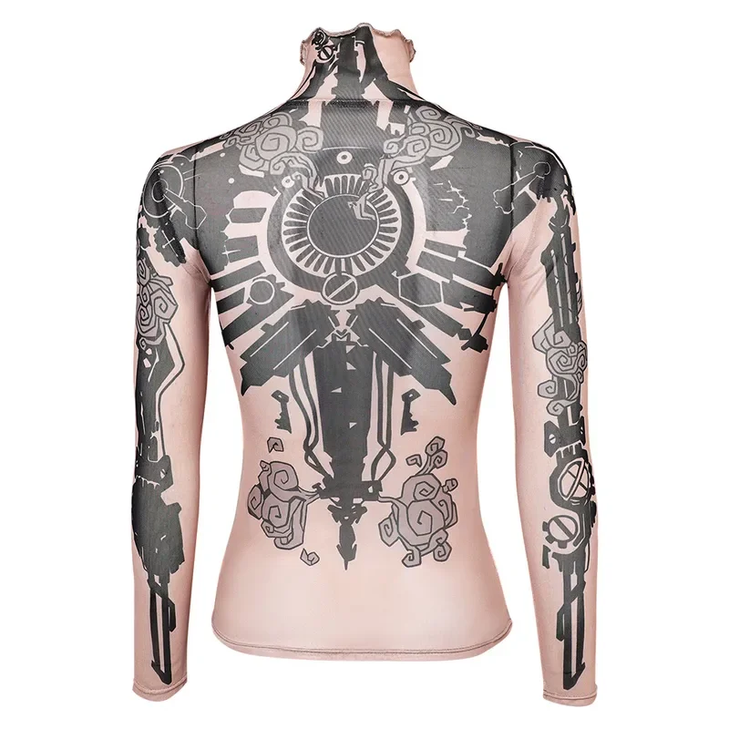 EE01 Arcane Vi Cosplay camisa ajustada de tatuaje disfraz para mujeres Tops juego disfraz Vi juego de rol Tops trajes Halloween carnaval S & 0Ww