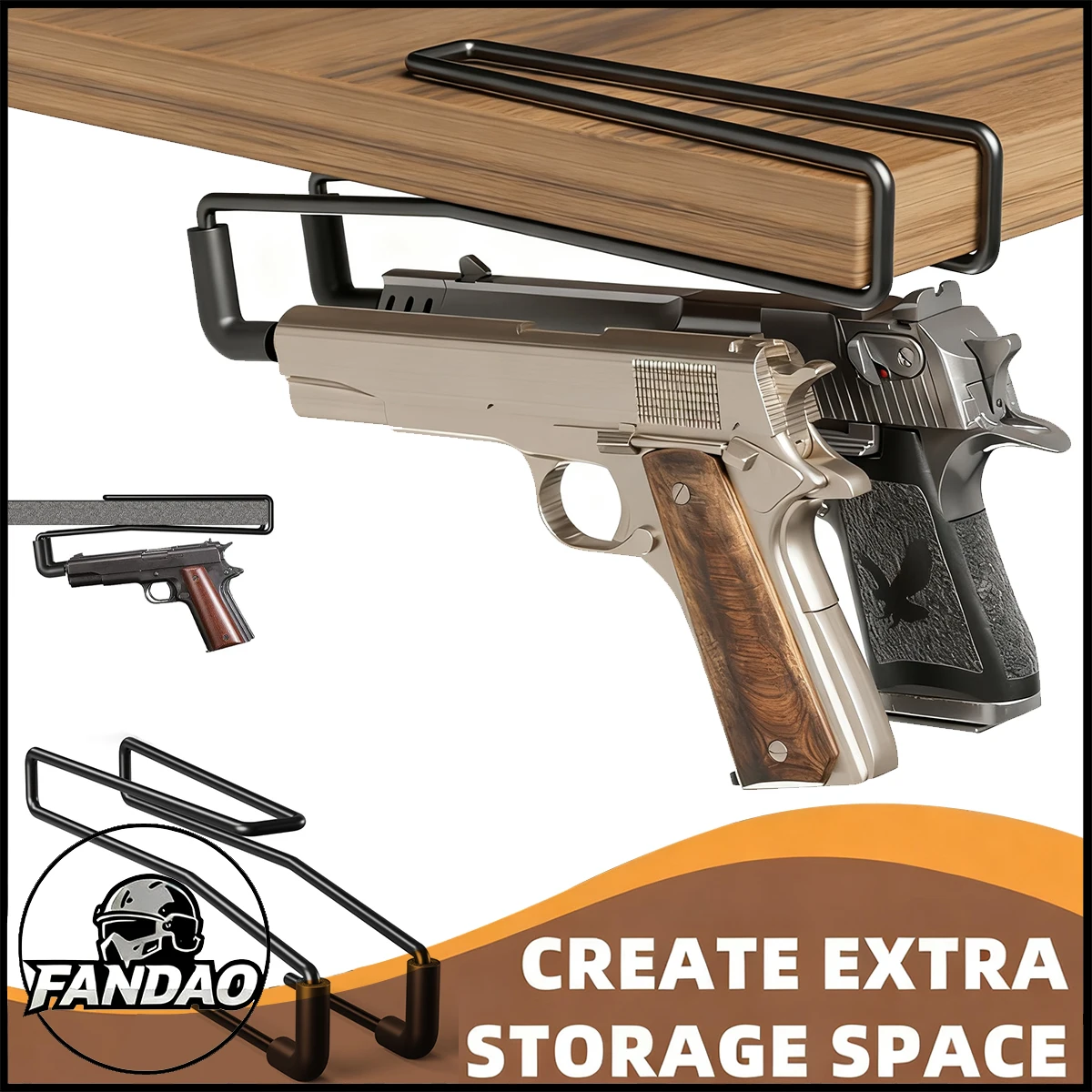 

5Pcs Pistol Rack for Gun Safe Shelf Heavy Duty Steel Handgun Display Stand fit .22 Caliber Up Pistol Concealed Handgun Holder