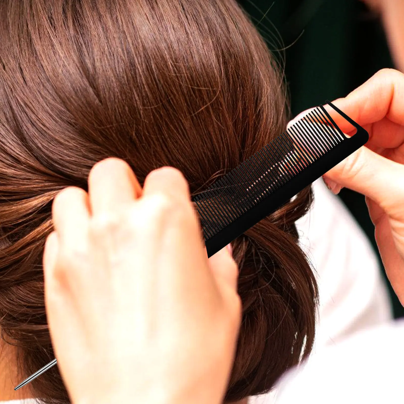 

Набор из 1 прочной расчески-хвостика и колец для разделения волос, портативные инструменты для укладки волос, профессиональные инструменты для стрижки и парикмахерских работ