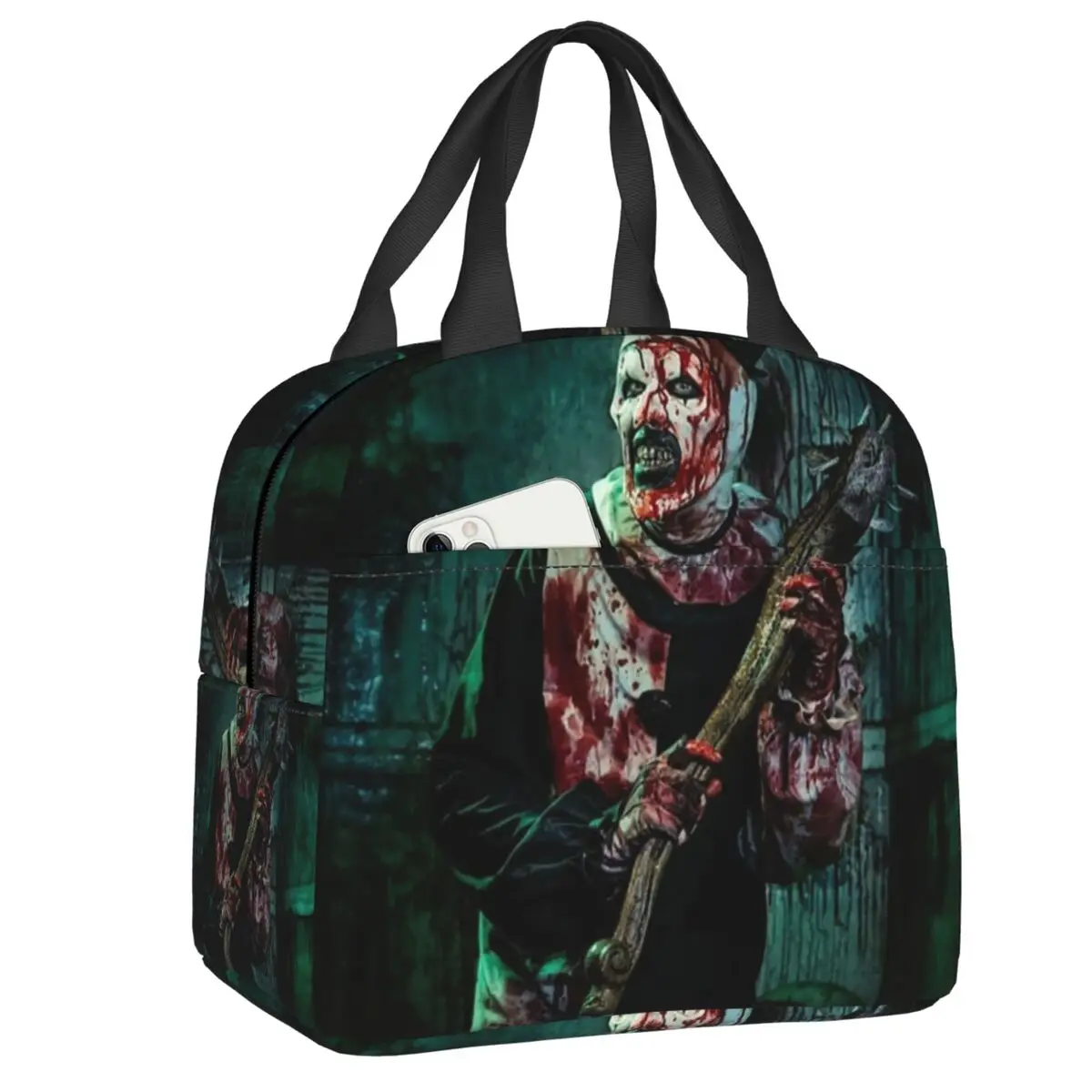 Fiambrera portátil personalizada de película de terror de Halloween para mujer, refrigerador multifunción, bolsa de almuerzo con aislamiento térmico para alimentos, oficina