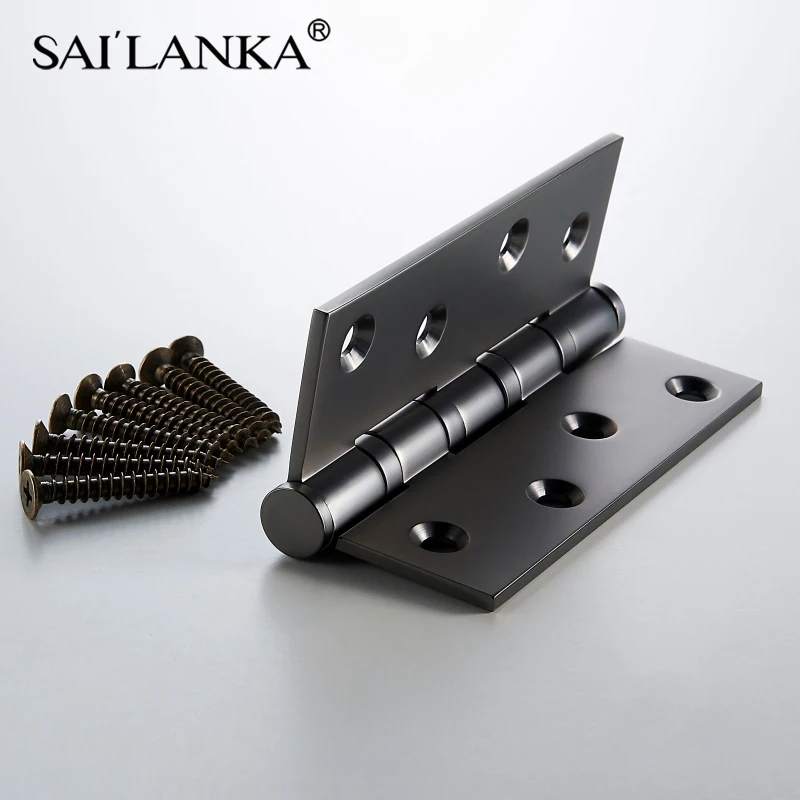 

SAILANKA Brass Thick Bearing Hinges Light Luxury Gray Solid Mute Cabinet Door Hinge with Screw Furniture Hardware Accessories