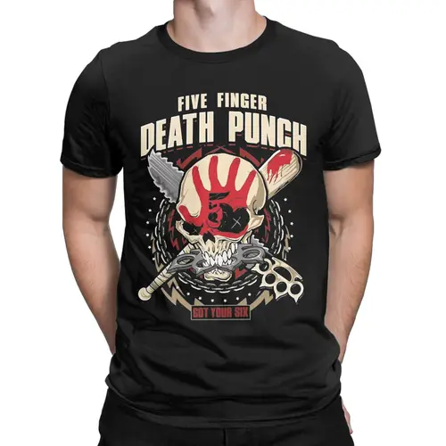 Imagen 2 del producto Camiseta gráfica 5FDP Five Finger Death Punch, camisetas de algodón para hombres, camiseta con estampado Harajuku, ropa de calle de manga corta, camisetas superiores