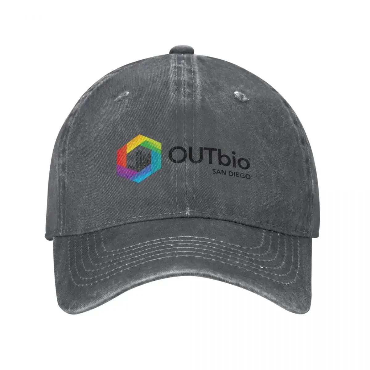 

OUTbio San Diego Rainbow Logo with Horizontal Black Text Baseball Cap Winter hat Cosplay Rave Mountaineering Woman Hats Men's