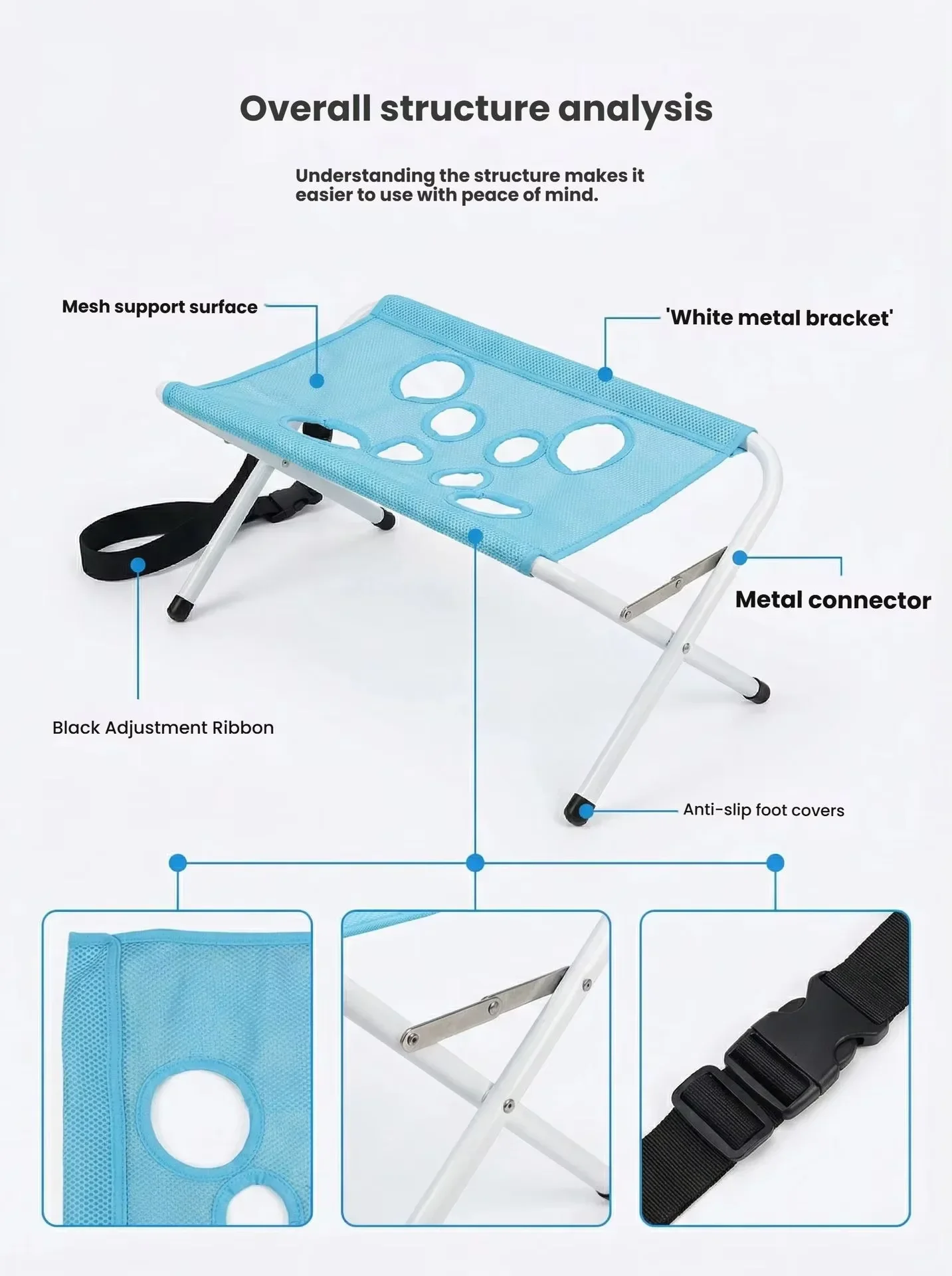 Foldable Pet Grooming Bath Stand Hammock Helper Dog Cat Nail Trimming Ear Cleaning Support Frame Anti-slip Pet Washing Restraint