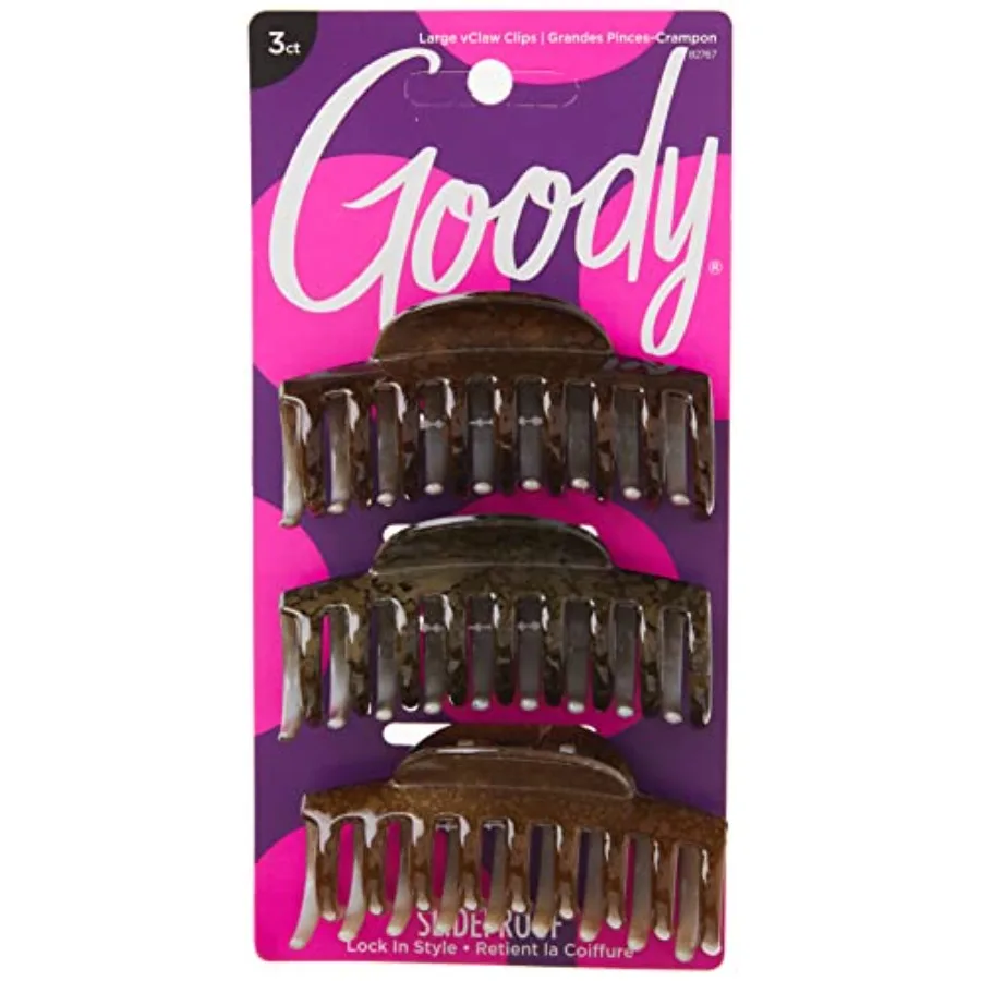 Goody Clips de garra grandes 3 ea para una gestión segura del cabello en un peinado diario Viajes y trabajo Cabello duradero, cómodo y elegante Ac