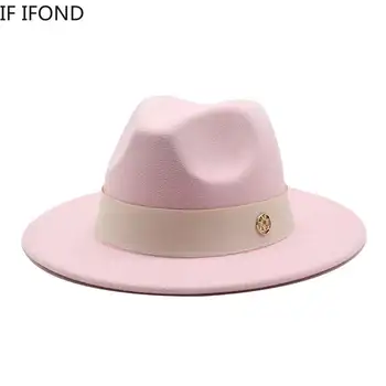 Ny Fedorahatt För Kvinnor Vinter Elegant Mode Formellt Bröllop Dekorera Kyrkhatt Panama Fest Jazzhatt Chape Femme 10 best sales Fedora hat man - №6