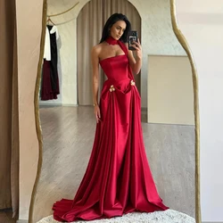 Thinyfull 2025 Red Prom Evening Dresses Strapless A-Line Long Party Dress Formal Cocktail Gowns Saudi Arabia Dubai Customized