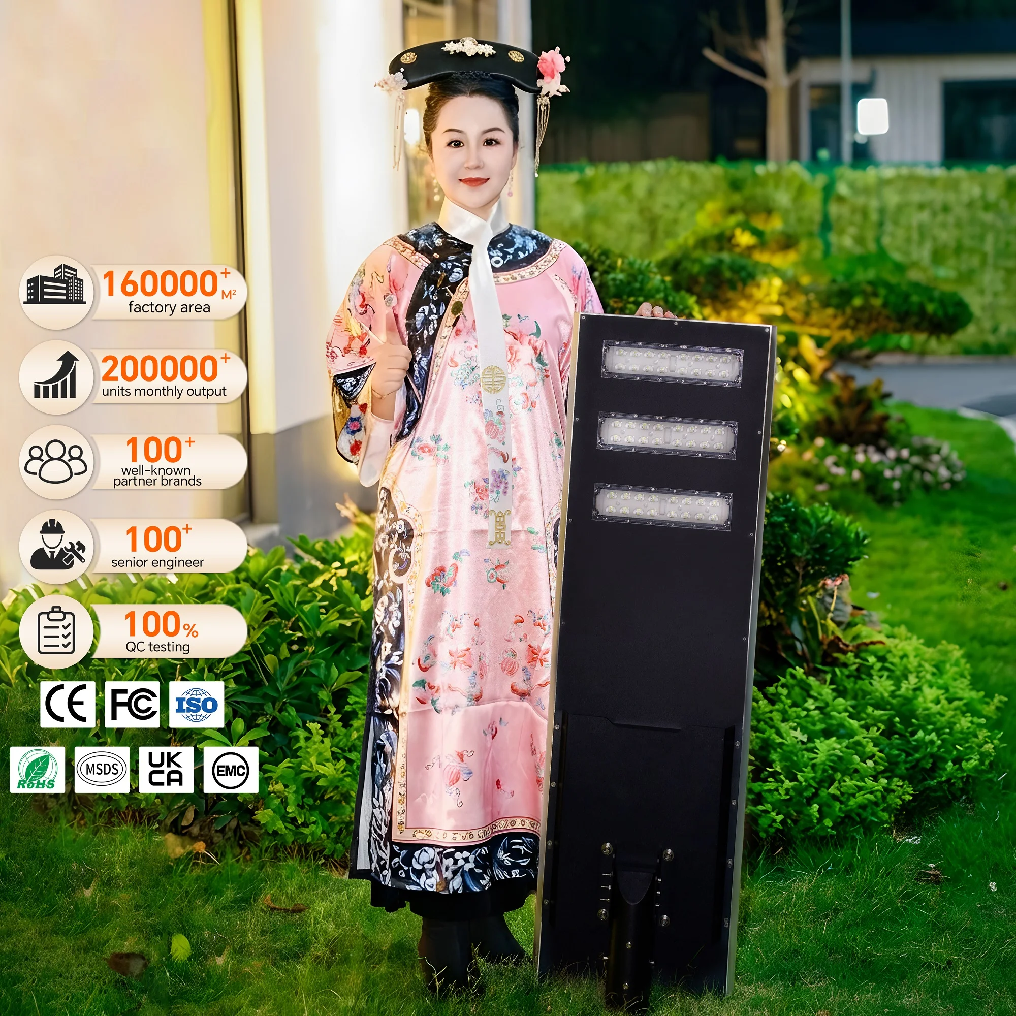 

140W IP65 LED Solar Street Light with Aluminum Construction for Highway and Garden Outdoor Use