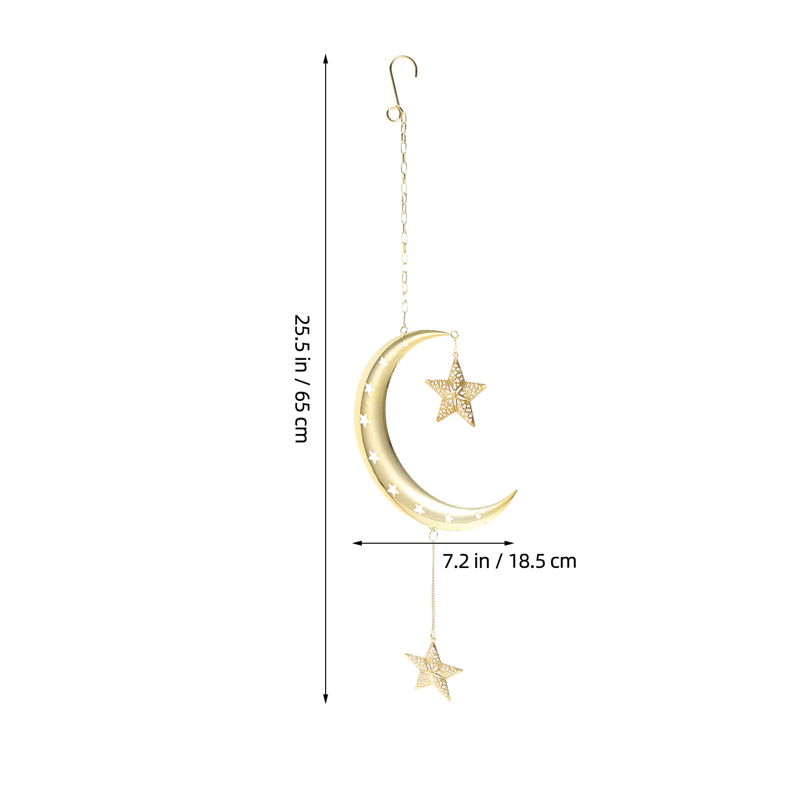 Elegant Metal Moon and Star Wall Hanging Decor for Ramadan Mubarak Festival Home Decorative Ornaments Indoor Outdoor Use