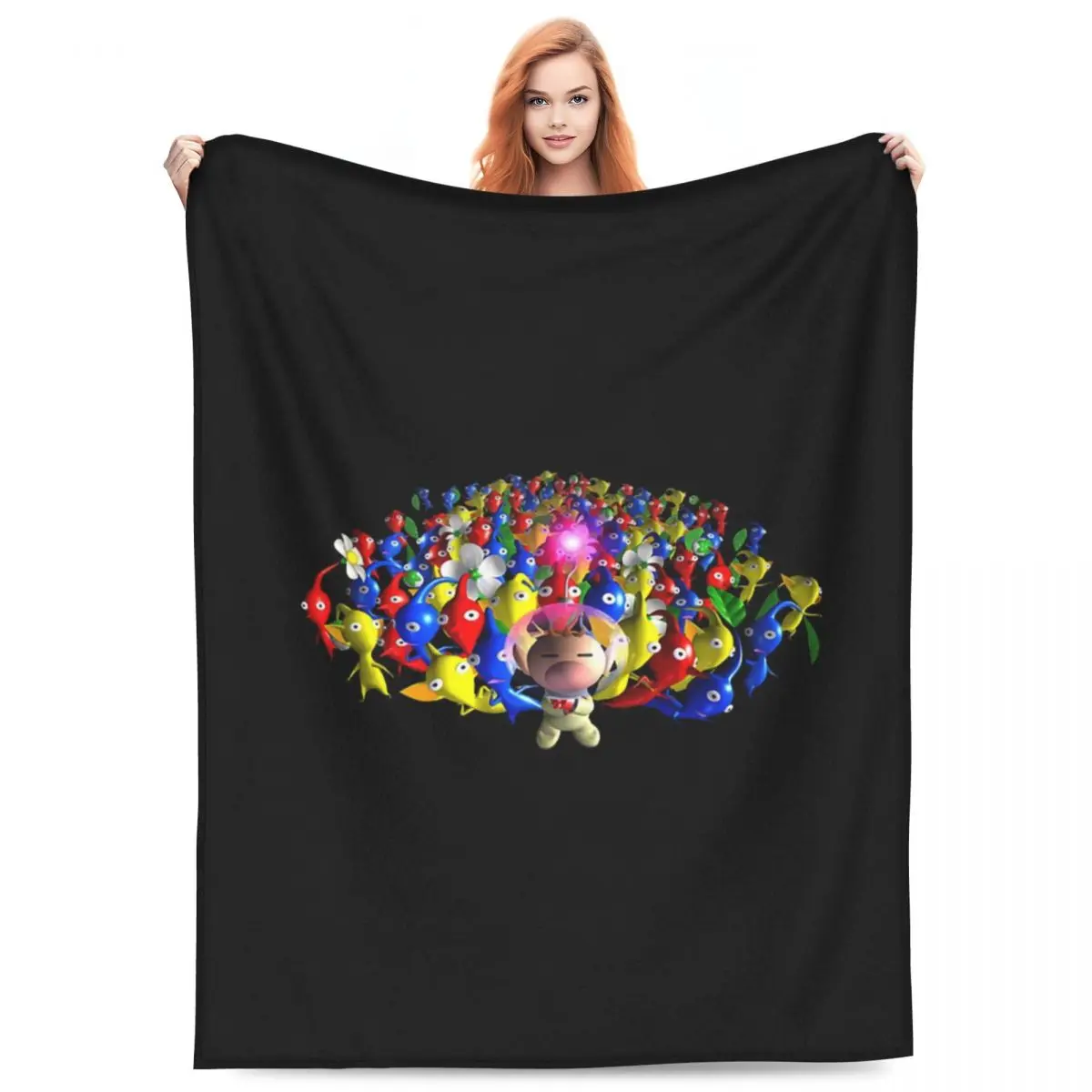 Pikmin Blanket Flannel Sofa Throw Blanket Lightweight for Home Bedroom Travel Throws Bedspread Quilt