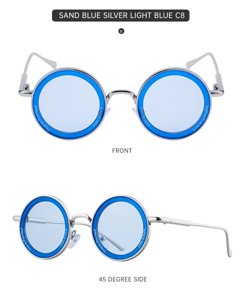 2025 Steampunk-Sonnenbrille für Herren, modisch, rund, Punk-Sonnenbrille, Urlaub, Oculos, Outdoor-Brille, Vintage-Designer, trendige Lentes – Detail 19