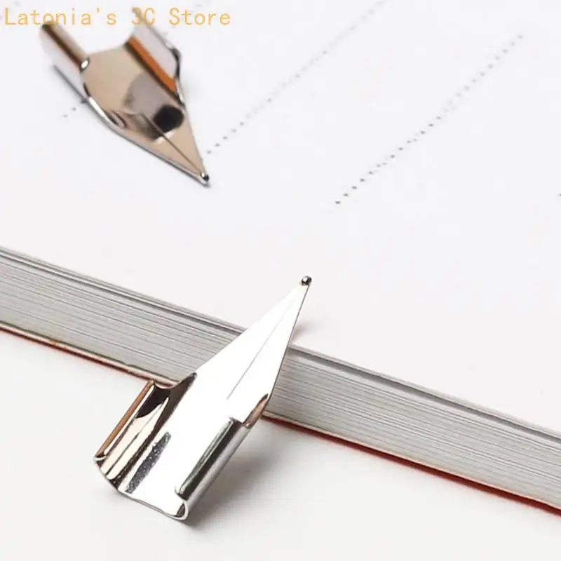 10Pcs Metall Brunnen Stift Ersatz Spitze Austauschbare Brunnen Stift Spitze für Handschrift Praxis Skizzieren Zeichnung X3UB – Detail 2