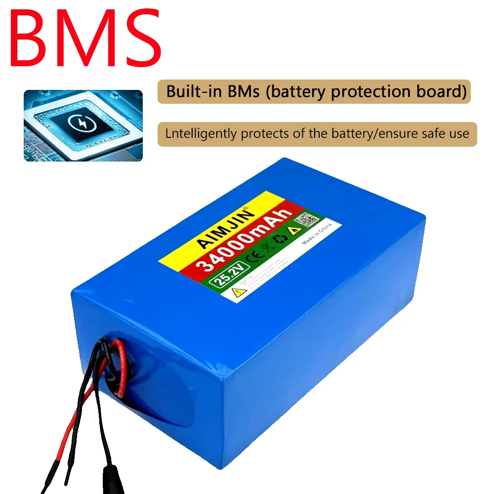 حزمة بطارية ليثيوم 18650 6S10P 25.2 فولت 34000 مللي أمبير في الساعة لإمدادات الطاقة الكهربائية الخارجية وما إلى ذلك، مع شاحن #3