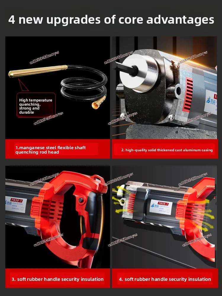 Petit vibrateur de ciment portatif monophasé pour béton