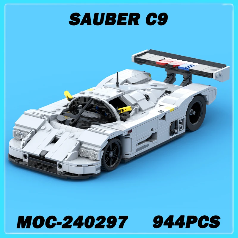

944PCS MOC-240297 Sauber C9 Supercar Racing Car Speed Champions City Vehicle Model Building Blocks Bricks Boy Toy Birthday Gift
