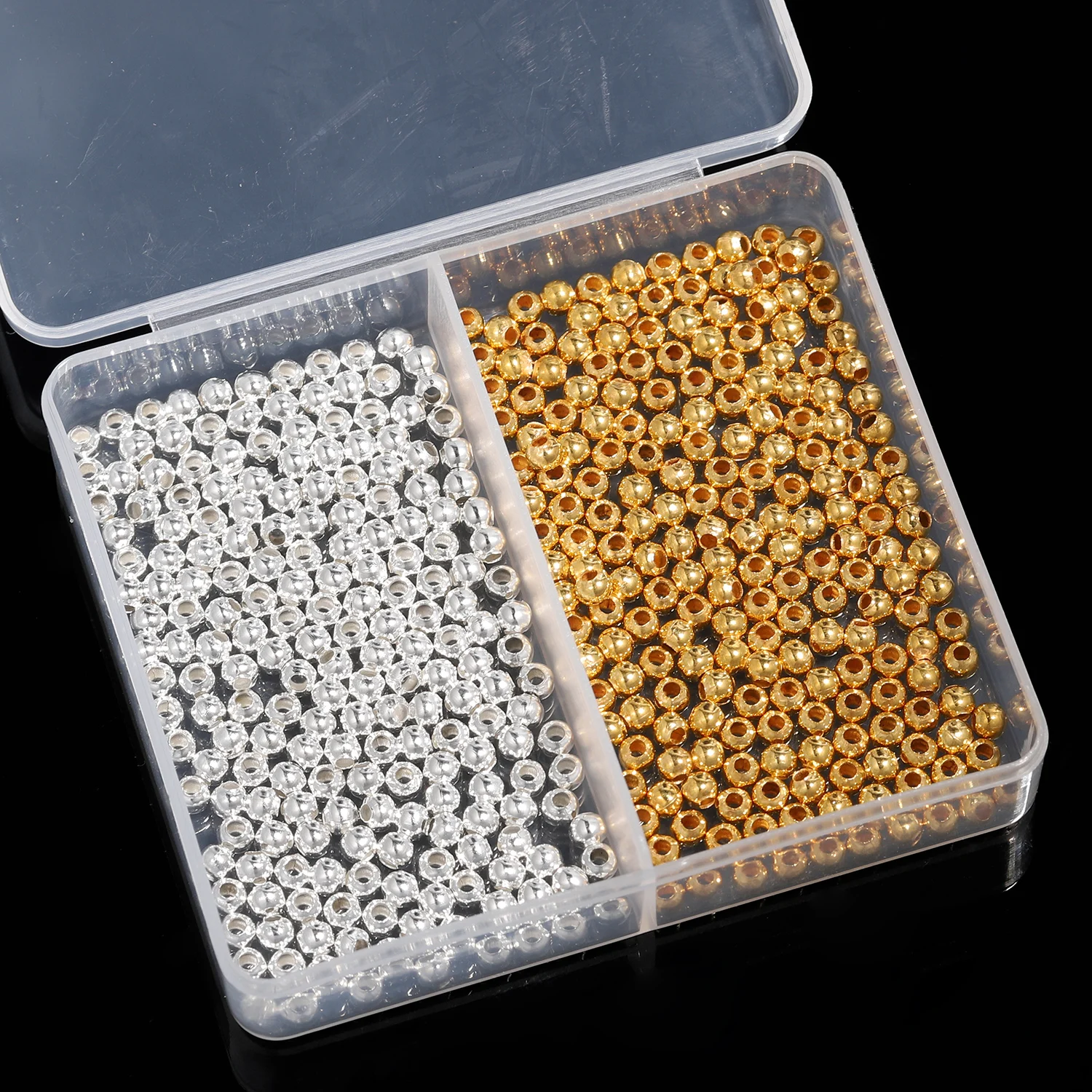 3 4 6mm 150/300/400pcs Golden Slivery Mixed Steel Round Loose Beads Jewelry Making For Handmade Diy Necklace Earring Accessories