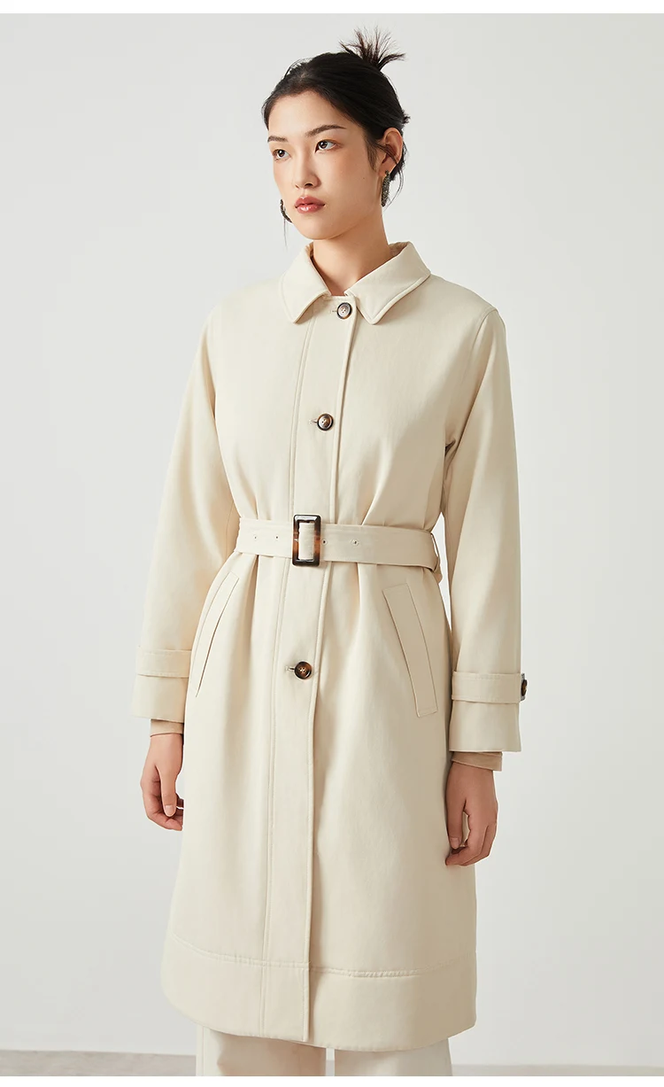 K2536W 50% Baumwolle Windbreaker Luxus Damenbekleidung Herbst Damen Langer Trenchcoat – Detail 5