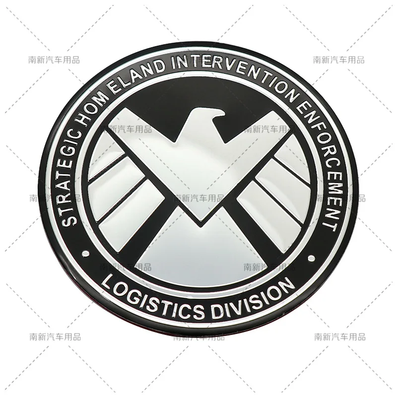 7.5cm Aluminium Alloy Metal Trail Rated round for AGENTS OF SHIELD Emblem Badge For Car Motorcycle Car Styling Stickers