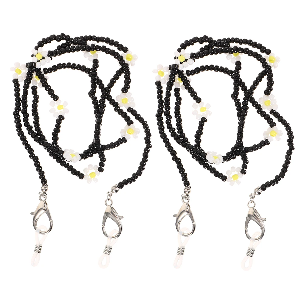 

2pcs Mask Fixer Eyeglasses Holder Strap Beads Anti-Lost Replacement Cord for Glasses Accessories Chain Necklace for Women