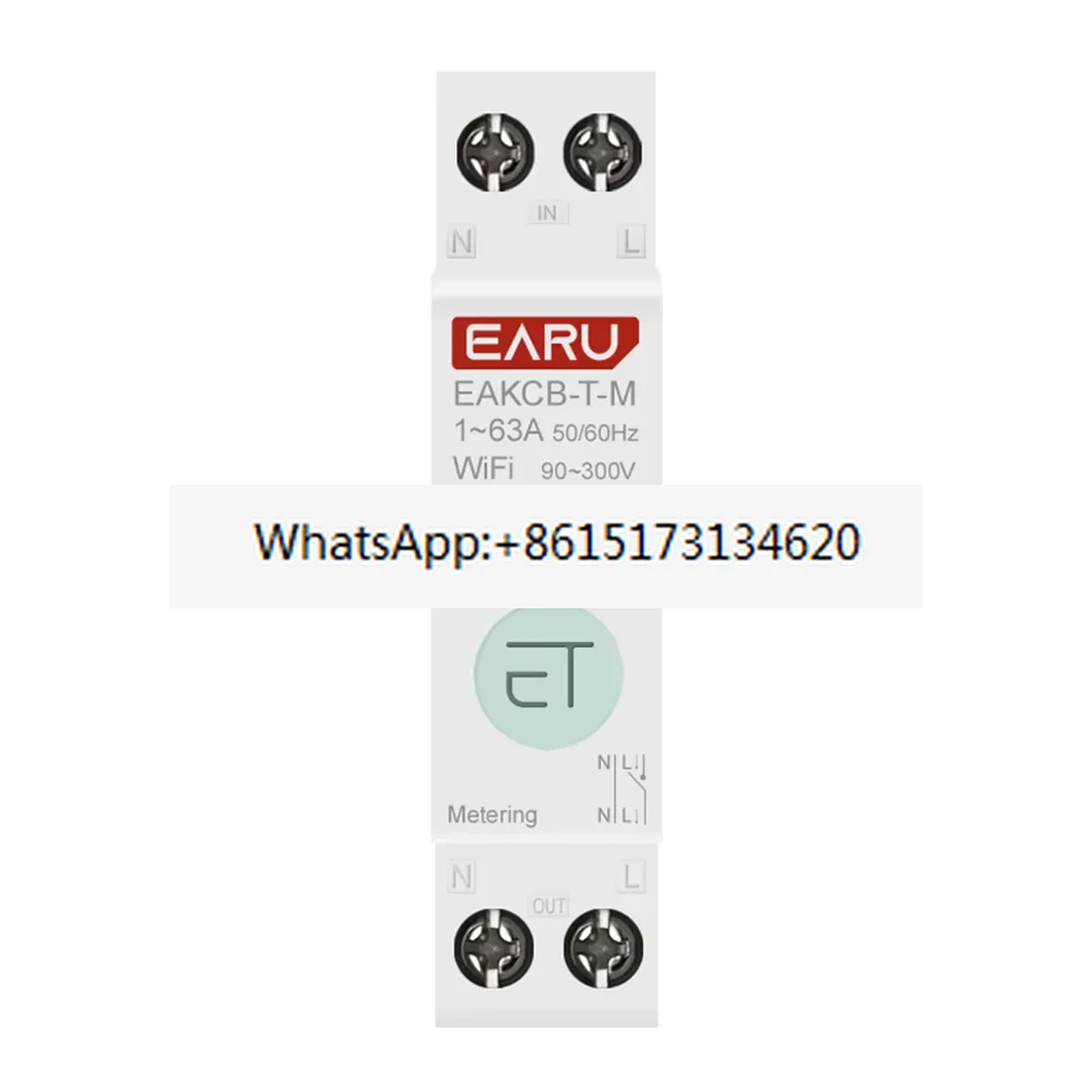 Intelligent circuit breaker timer 1P + N 63A ammeter protector voice remote control switch EAKCB