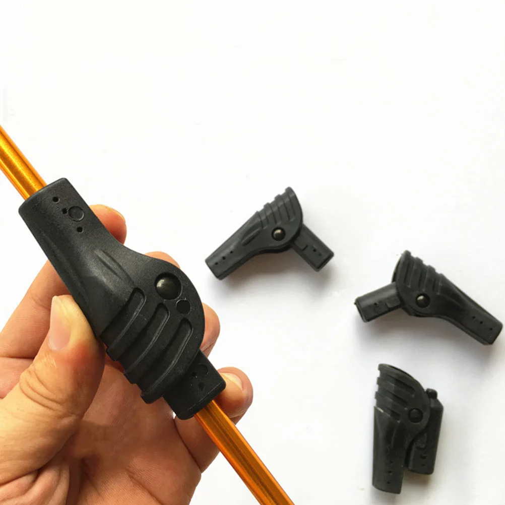 4 Pcs Tent Joints Folding Accessories Supplies Support Rod Adapter Connector Nylon Black Camping